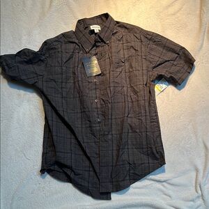 Haggar Black Casual Button Down Shirt Short Sleeve